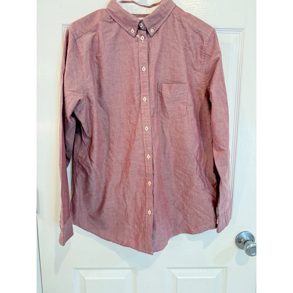 UNIQLO Button Down Shirt Mens XL‎ Extra Large Red Long Sleeve